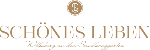 Logo von Schönes Leben mit stilisierten Buchstaben 'SL' und dem Text 'Wolfsburg an den Sandkruggärten'.