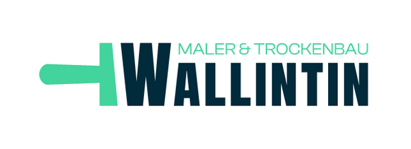 Logo von Wallintin mit Pinsel-Symbol und Schriftzug "Maler & Trockenbau Wallintin".
