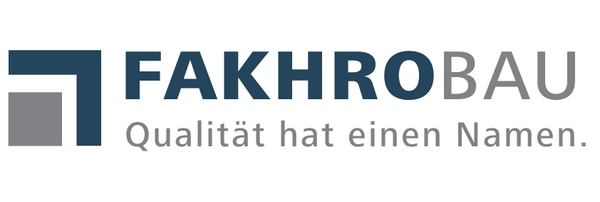 Logo von FAKHROBAU mit dem Slogan "Qualität hat einen Namen".