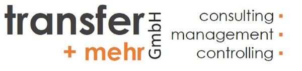 Logo der Firma transfer + mehr GmbH mit den Worten consulting, management, controlling.