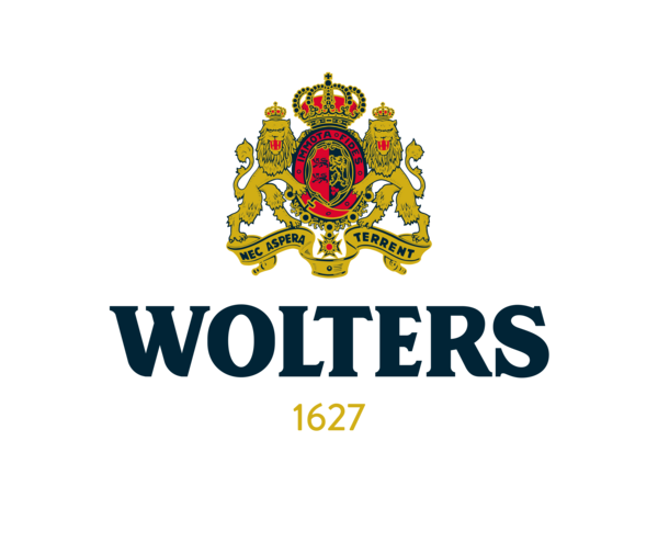 Das Bild zeigt das Wolters Logo mit zwei gekrönten Löwen, Wappen und Schriftzug "WOLTERS" sowie Jahreszahl "1627".