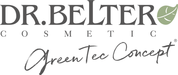 Logo von Dr. Belter Cosmetic mit dem Schriftzug "GreenTec Concept" und einem Blattsymbol.