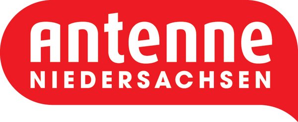 Logo von Antenne Niedersachsen mit weißem Text auf rotem Hintergrund.