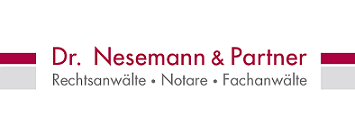 Das Bild zeigt ein Logo von Dr. Nesemann & Partner mit Text "Rechtsanwälte • Notare • Fachanwälte" in Rot und Schwarz.