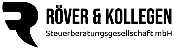 Logo der Steuerberatungsgesellschaft Röver & Kollegen mit Buchstaben "R" auf der linken Seite, wobei der Buchstabe nicht ganz vollständig ist.
